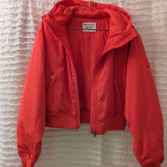 New bright coral cropped bomber - Picture 2 of 5